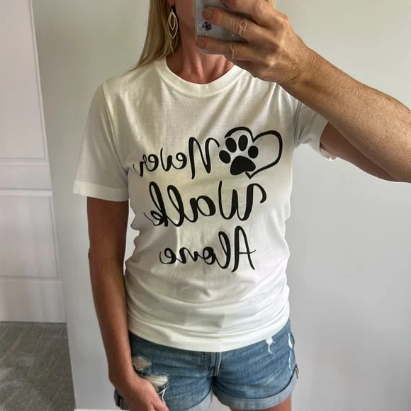 ‘Never Walk Alone’ Short Sleeve Graphic Tee - Picture 3 of 9